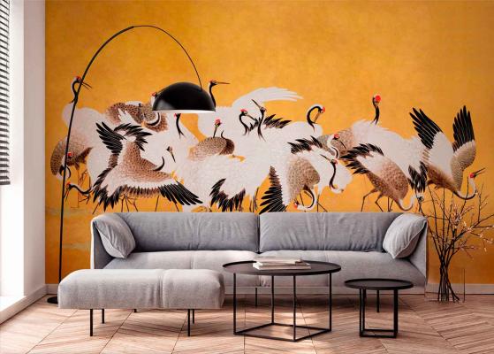 Cranes in yellow av Illux