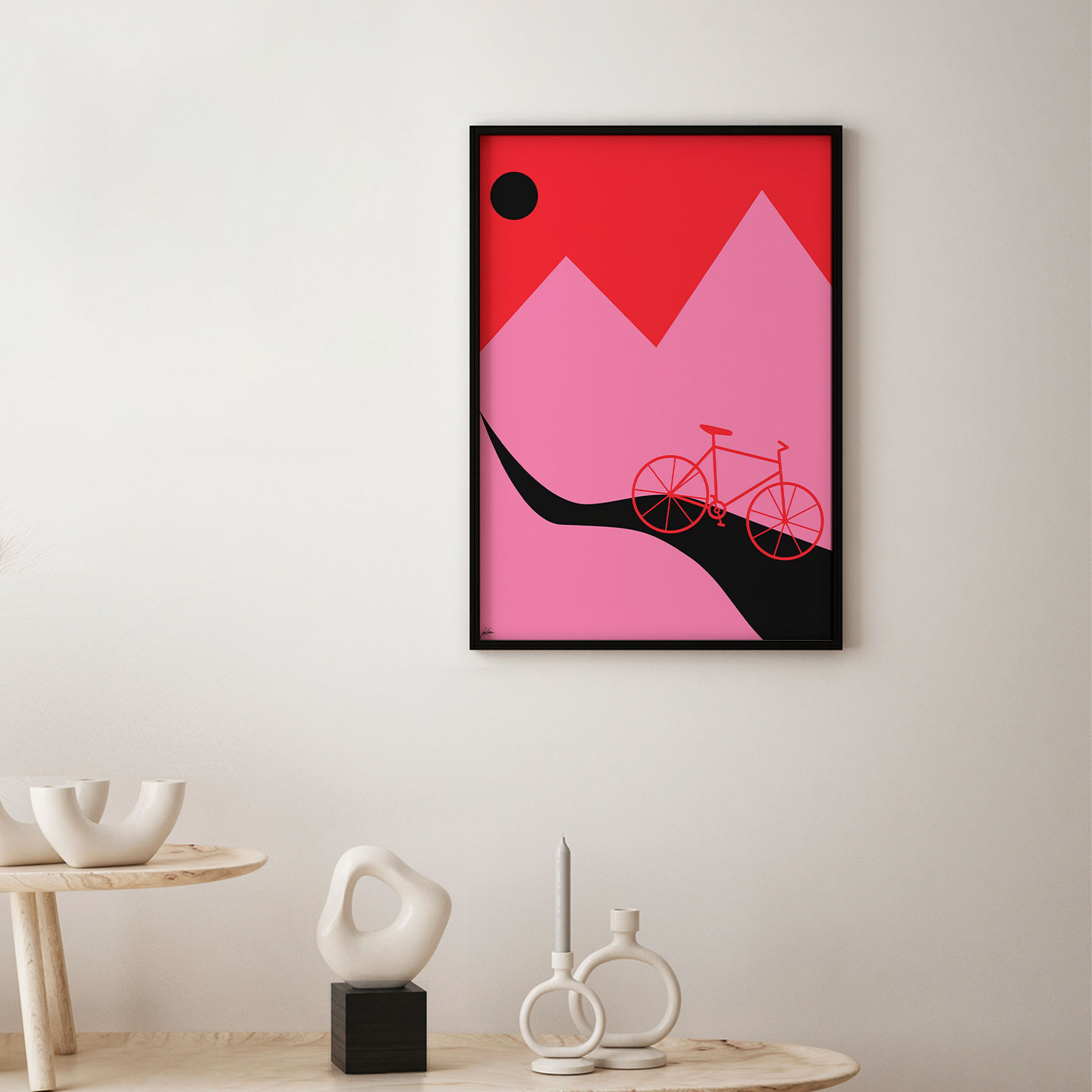 Mountainbike Pink av Justesen Plakater