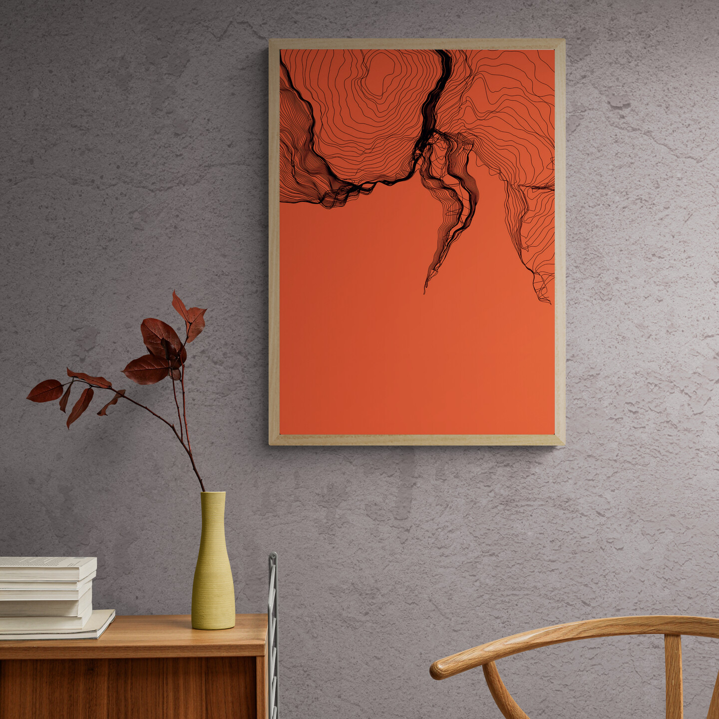 Pencil Lines Orange av Plakatwerket