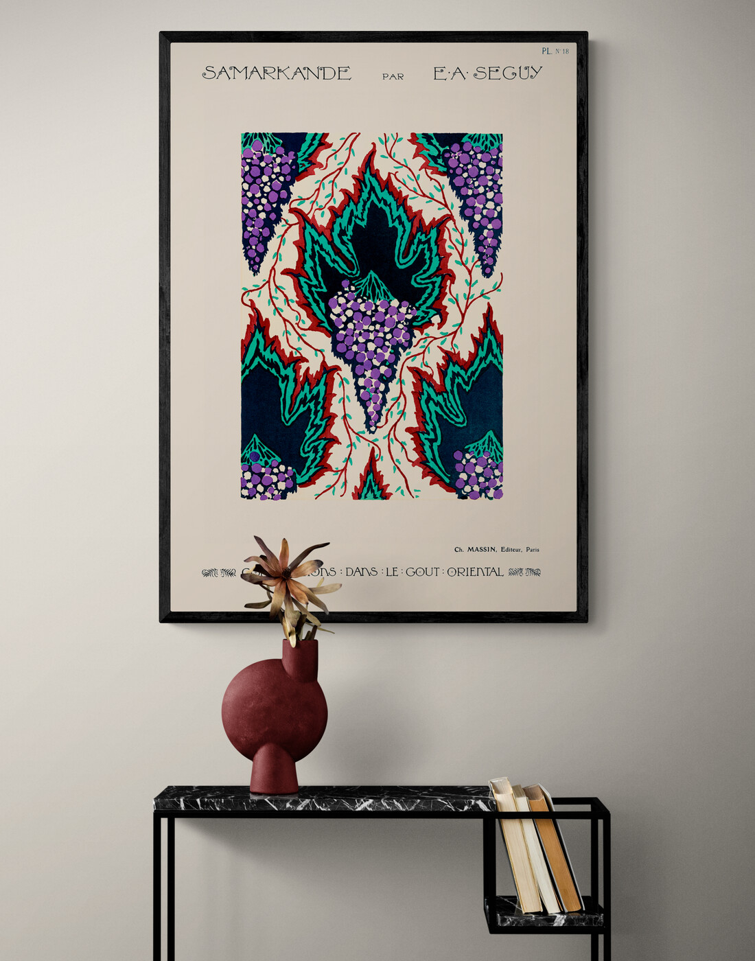 Botanical Pochoirc Pattern In Art Nouveau Style av Plakatwerket