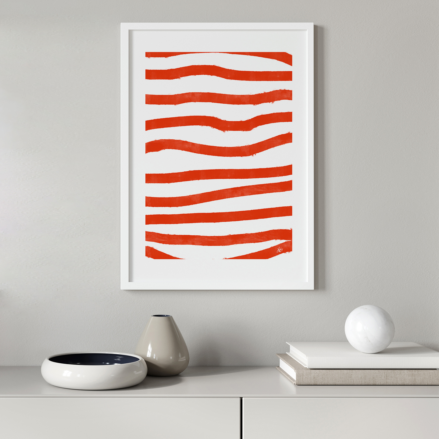 Red Stripes av Jacob Lund Art