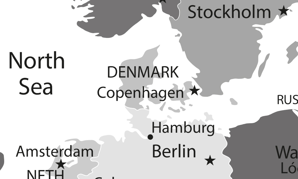 Verdenskart sort/hvid av Illux