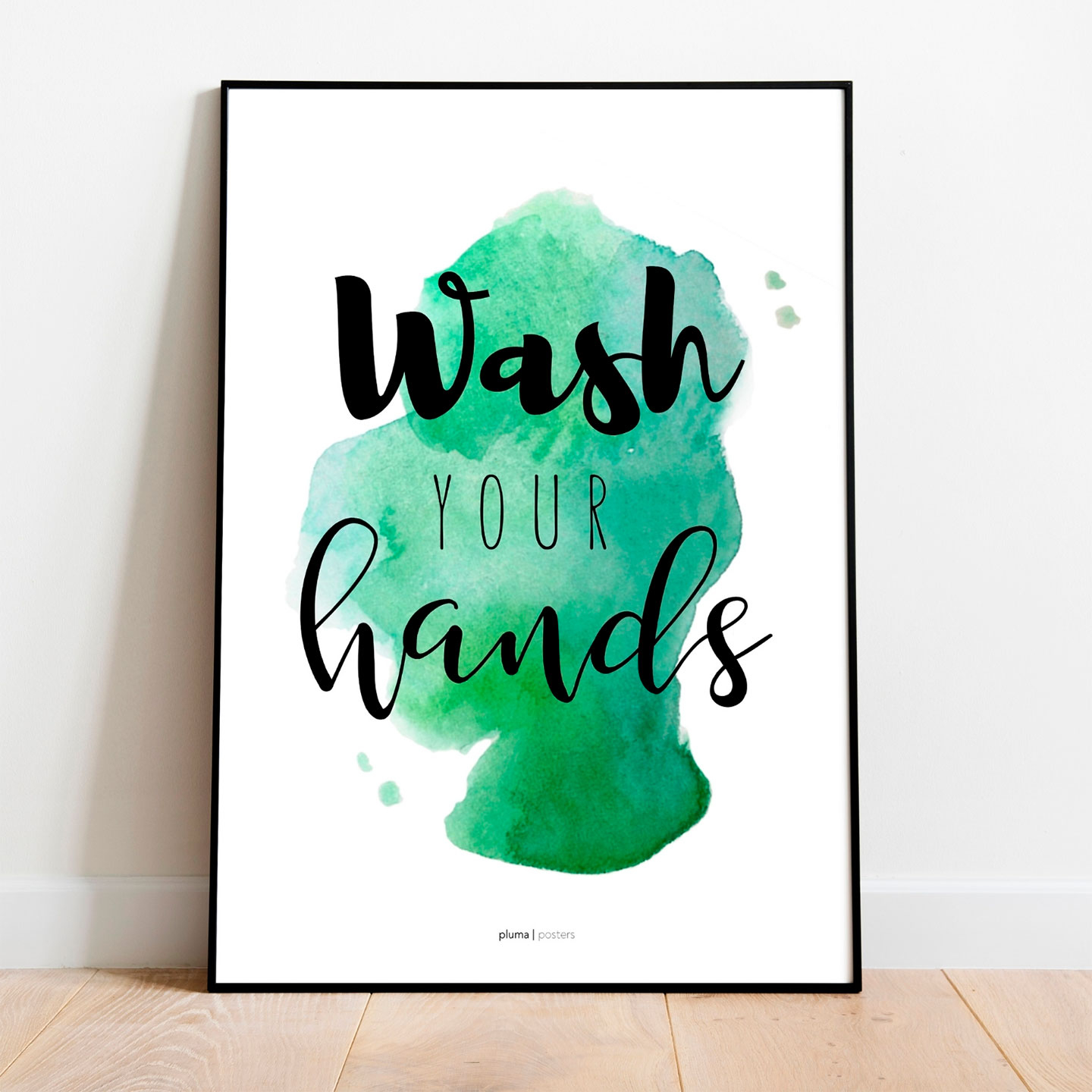 Wash your hands – Grøn av Pluma Posters
