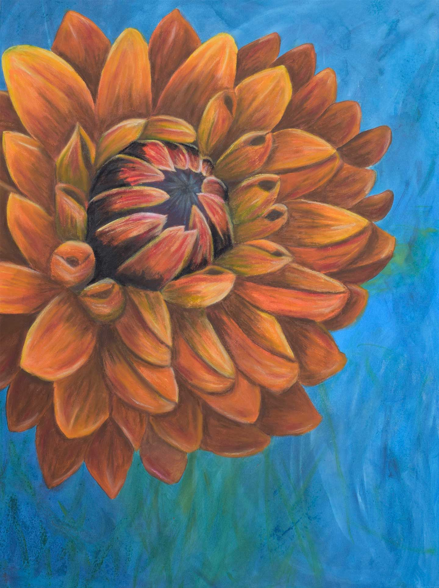 Dahlia Orange av Birgit Thrane