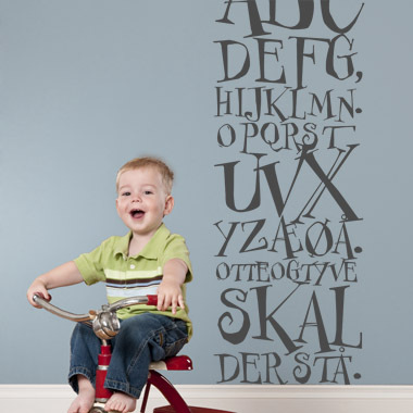 ABC sang wallsticker av Anline Ruby, 30×80 cm