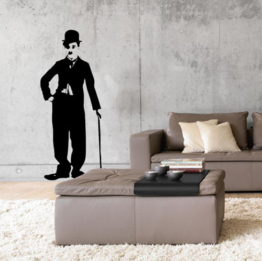 Charlie Chaplin wallsticker av Rikke Axelsen, 34×82 cm