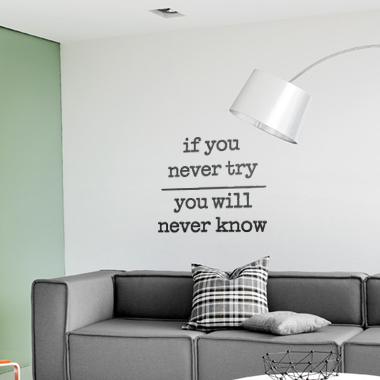 If You Never Try wallsticker av Alan Smithee, 41×49 cm