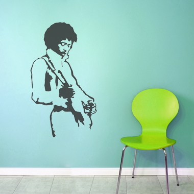 Jimi Hendrix wallsticker av Jesper Haun, 42×70 cm
