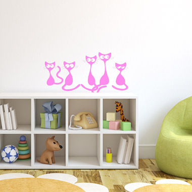 Katte wallsticker av Anline Ruby, 52×27 cm