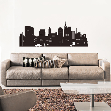 Skyline wallsticker av Diana Lovring, 83×30 cm